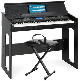 FunKey DP-61 III Keyboard mit 61 Tasten im Digitalpiano-Design Set inkl. Bank + Kopfhörer