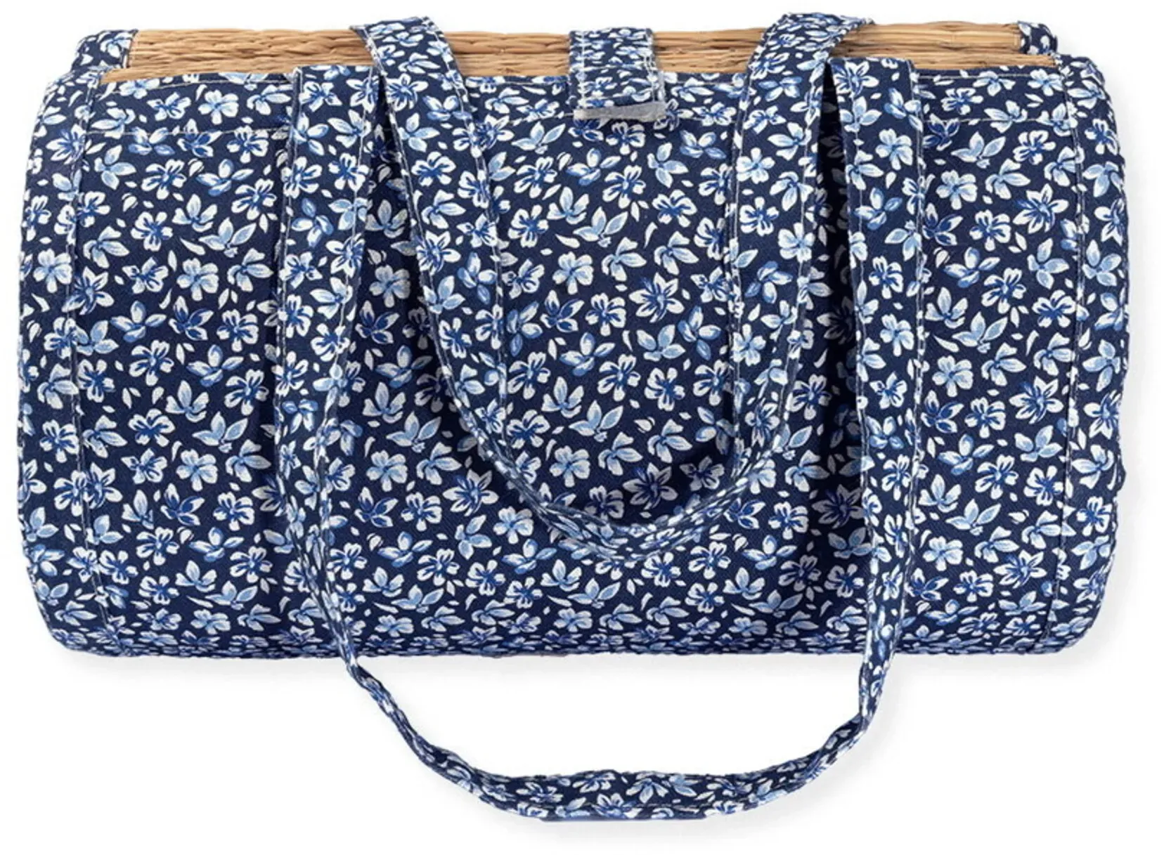 GreenGate Strandmatte Dahla blau Weide mit Baumwolle, 180 x 90 cm