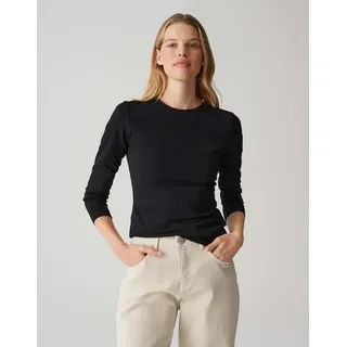 Opus Langarmshirt SMILLA Slim Longsleeve mit Rundhalsauschnitt, Black, 40