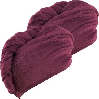 Erwin Müller Handtuch Turban 2er-Pack, Frottier, Microfaser Uni rot