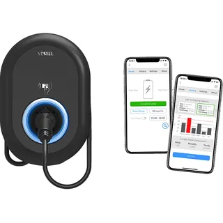 Vestel EVC04-AC11SW-T2P HOME SMART Wallbox Ladestation für Elektrofahrzeuge, 11 kW, Kabellänge: 5 m
