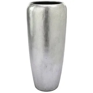 Flingora Bodenvase Cleo, mit Einsatz - Fiberglas - Indoor - Silber - Höhe 75 cm silberfarben Ø 34 cm x 75 cm