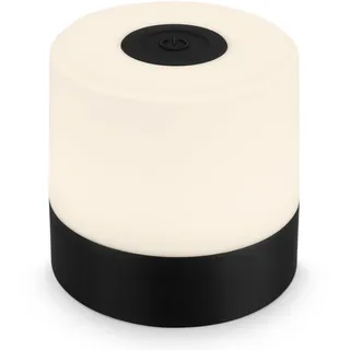 Briloner Mini LED Tischlampe Kabellos, IP44 Dimmbar 7cm Schwarz