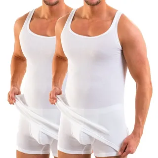 HERMKO Unterhemd 3018 2er Pack Herren Unterhemd Doppelripp aus 100% Bio-Baumwolle weiß D 5 = EU M