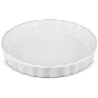 LONTOM Weiße Porzellanform, 18 cm, Quicheform, Keramik-Backform, Ofenform, Kuchenform, Keramik-Backformen für Kuchen, Quiche, Pizza, Pasta, Gebäck
