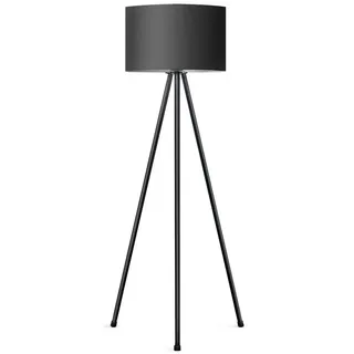 Tomons Stehlampe LED Dimmbar, Stehleuchte Moderne mit Dreibeinstativ aus Metall, Standleuchte fur Wohnzimmer und Schlafzimmer, Leseleuchte Bodenlampe - Schwarz