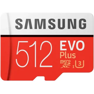 Samsung microSDXC EVO Plus 512 GB Class 10 UHS-I U3 + SD-Adapter