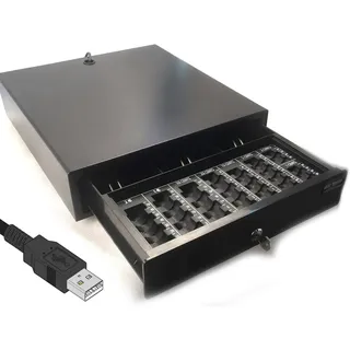 iQPOS USB Kassenlade iQCash350MBU mit Münzzählbrett Kassenschublade Geldlade Geldschublade