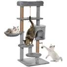Katzen Kratzbaum 120 cm Katzenbaum mit Korb, Katzenhöhle, Spielball
