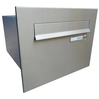 Letterbox24.de B-24 XXL Edelstahl Mauerdurchwurf Briefkasten mit Klingel