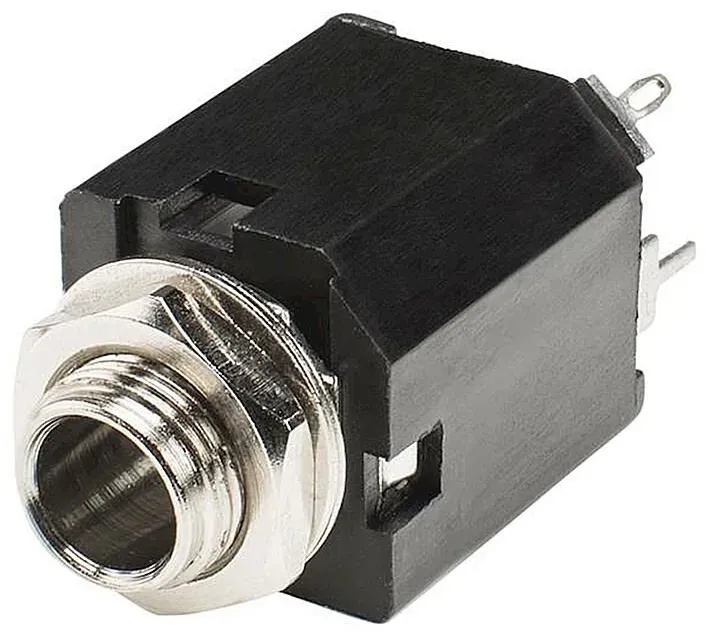 HICON Klinke (6,3mm), 2-pol , Kunststoff-, Löttechnik-Einbaubuchse, verzinnte(r) Kontakt(e), gerade, schwarz