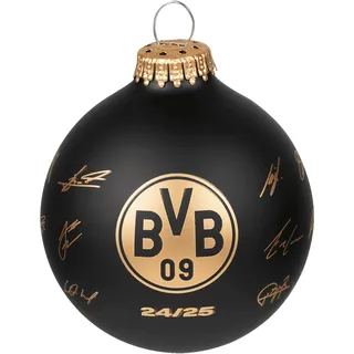 BVB Borussia Dortmund Borussia Dortmund Unisex – Erwachsene BVB Unterschriften 24/25 Christbaumkugel, schwarz, One Size