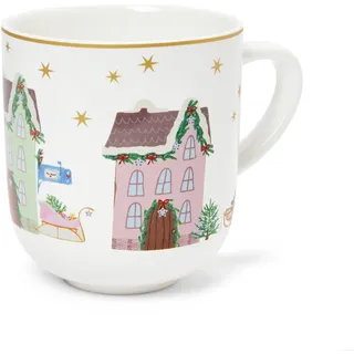 Tchibo - Jumbobecher mit Dekor - weiß