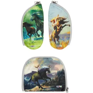 ergobag Schulzubehör Zippies-Set, 3-teilig Pferde Abenteuer mehrfarbig - Grün