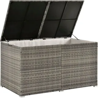 Juskys Polyrattan Auflagenbox Ikaria & grau-meliert