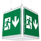 Rettungszeichenwürfel CUBE-LUX STANDARD - 220 x 220 x 220 mm - Stahlblech Gehäuse - zentrale Versorgung - 24 V AC/DC