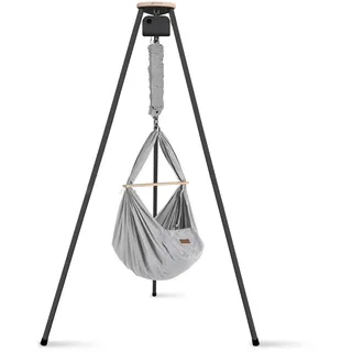 SCHMUSEWOLKE Bestes für Babys Schmusewolke Federwiege Set inkl. Tipi-Gestell und Motor, Anthrazit, Grau, Metall, Kunststoff, Textil, Höhe ca.