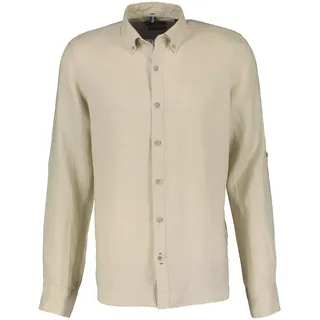 Lerros Langarmhemd "LERROS Lässiges Herren Leinenhemd, Langarm - Light dune beige L