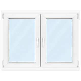 Zweiflügeliges Fenster, Kunststofffenster aluplast Ideal 4000, Weiß, 1290 x 900 mm, 2-fach Verglasung, individuell konfigurieren