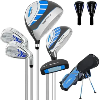 autolock Golfschläger + Golfbag Kinder Golfschläger Set, Golf Set für Kinder von 6-14Jahren, Inklusive Stand Bag,1# Drive, 5# Hybrid, 6/7#, 9/P# Eisen und Putter blau
