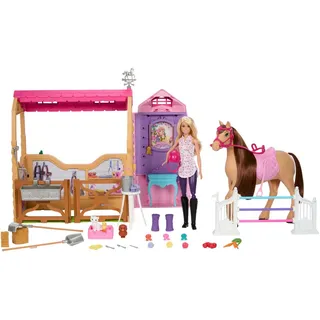 Barbie Puppe Pferd und Stall mit u. 0 - Rosa