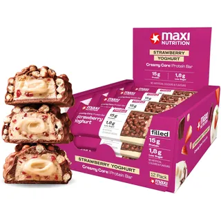 Maxinutrition Creamy Core Bar, 12 x 45 g Riegel, Strawberry Yoghurt,