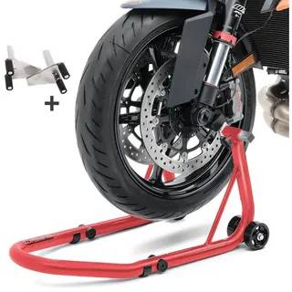 ConStands Motorradheber - Motorrad Montageständer für Rot Motorradheber Vorderrad Bremszange