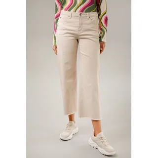 Aniston CASUAL 7/8-Jeans, mit leicht ausgefranstem Beinabschluss, Gr. 40 - N-Gr, sand, , 46805938-40 N-Gr