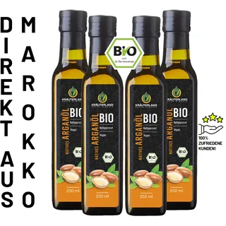 KRÄUTERLAND Bio Arganöl 1L, nativ, original aus Marokko, frisch kaltgepresst