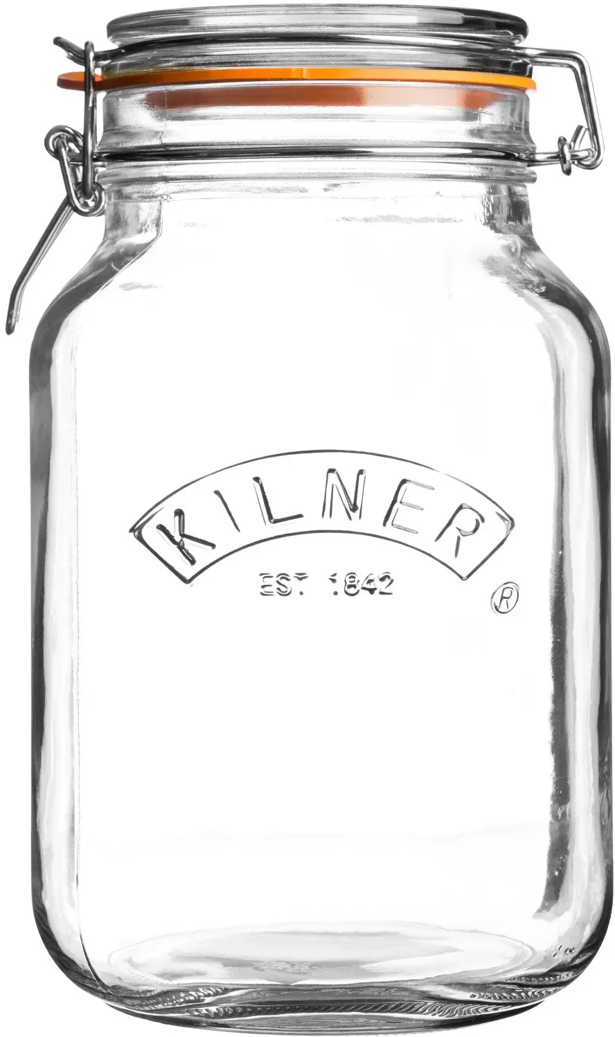 KILNER Bügelverschlussglas eckig 1,5 Liter Vorratsglas Einmachglas