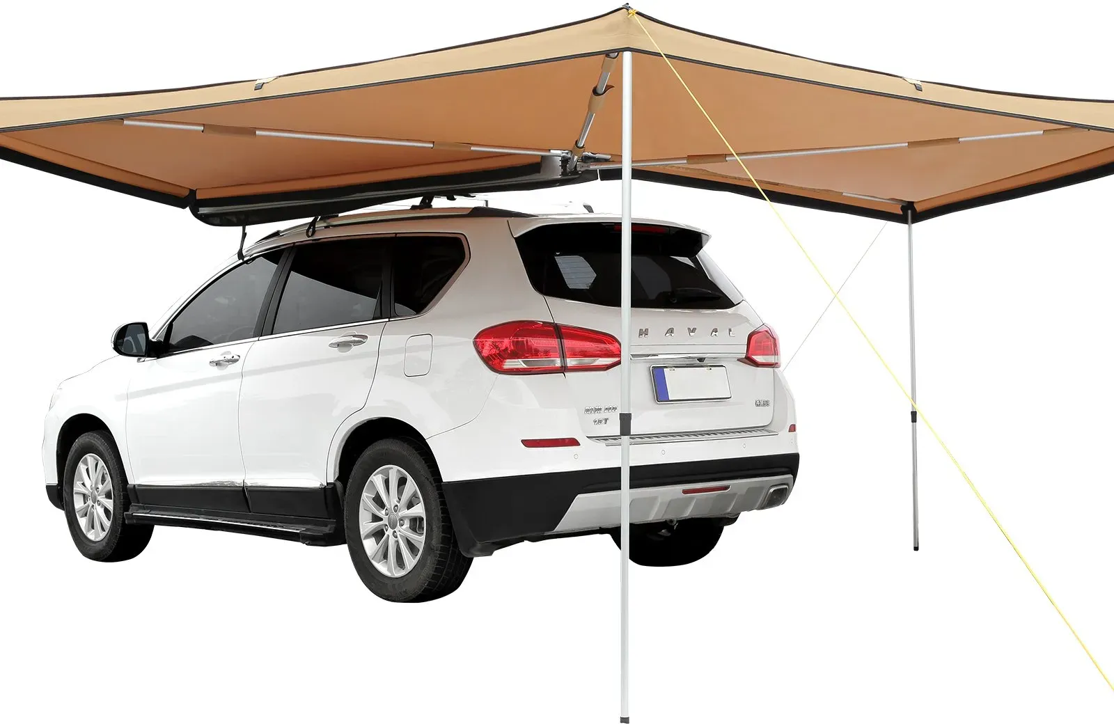 VEVOR Auto Markise 270°x2,5m Fahrzeugmarkise UV50+ UV-Schutz Seitenmarkise 280-G Polyester-Gewebe Vorzelt PU3000mm Wasserdicht inkl. PVC-Tasche Ideal für Camping Familientreffen Ausflüge