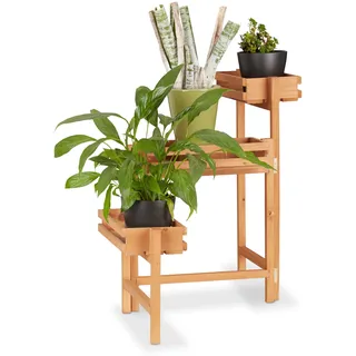 Relaxdays Blumentreppe 57 x 30 cm Natur