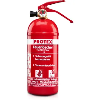 Protex Feuerlöscher PDE2GA Auto, 2kg Manometer mit Kfz-Halterung u. Plakette