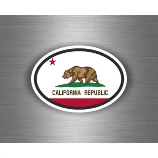 Akachafactory Aufkleber Sticker Auto Motorrad Flagge Code Land Kalifornien California
