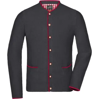 Herren Trachten Strickjacke - Farbe rot, grau - Größe S
