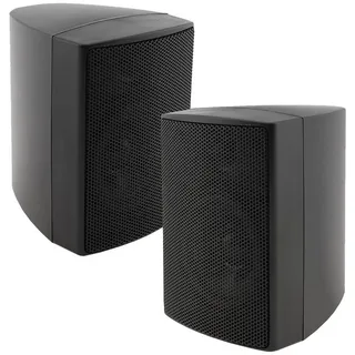 ChiliTec 2-Wege Lautsprecher Schwarz, Paar für HiFi Stereoanlage -
