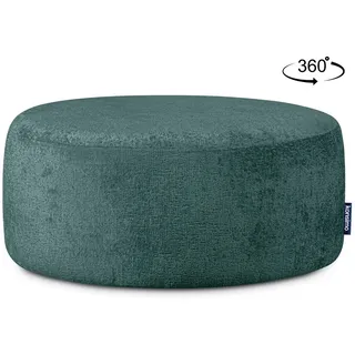 KONSIMO® Polsterhocker RAGGI Sitzhocker Pouf, mit 360° Drehfunktion, Chenille, im modernistischen Stil grün