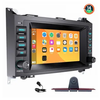 ESSGOO Bremsleuchte Rückfahrkamera Autoradio Für Mercedes Benz Sprinter W906 Autoradio (FM, AM, GPS NAVI Cayplay Autoradio auto RDS SWC)
