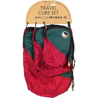 Ticket to the Moon Travel Cube Set, 3-teilig, burgundy-dark green