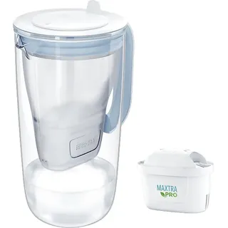 Brita Maxtra Pro All-In-1 Kartuschen 1 St. + Tischwasserfilter Glas Kanne light blue