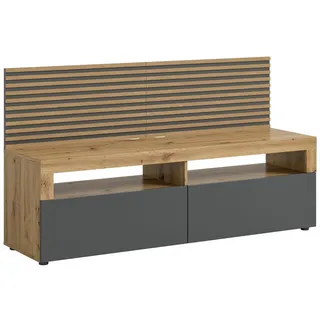 xonox.home TV-Lowboard Okai anthrazit Eiche Artisan Nachbildung B/H/T: ca. 160x90x45 cm - anthrazit, Eiche