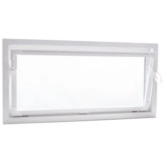 ACO Severin Ahlmann GmbH & Co. KG Kellerfenster Zweifach-Isolierglas Kunststoff Kippfenster weiß, Größe: 100x50cm, wärmeisolierend, Schutzgitter nachrüstbar weiß 100 cm x 50 cm