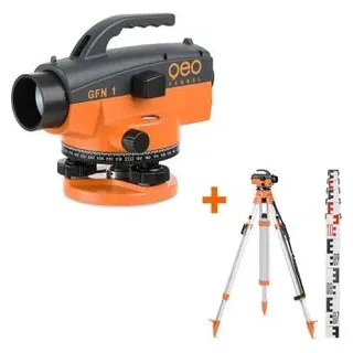 geo-FENNEL Nivelliergerät 200206, GFN 1 Set, 360 °, 100m Arbeitsbereich, optisch, Vergrößerung 32-fach