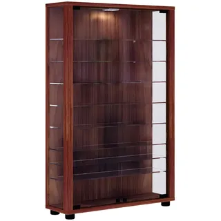 VCM my home Lumo Mini Vitrine nussbaum 8 Fachböden mit Beleuchtung