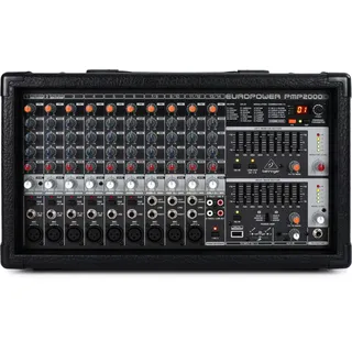 Behringer EUROPOWER PMP2000D 2000 Watt 14-Kanal-Powermixer mit Klark Teknik Multi-FX-Prozessor und Wireless-Option