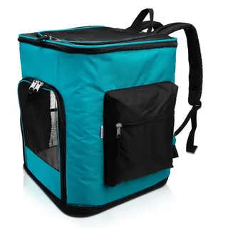 Navaris Rucksack für Hund Katze gepolstert - Hunderucksack Katzenrucksack mit Bauchgurt - 41x34,5x43cm Haustier Backpack faltbar - Traglast bis 12kg