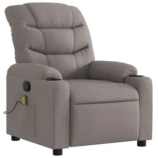 vidaXL Massagesessel mit verstellbarer Rückenlehne und Liegefunktion Polyester 147 x 80,5 x 0 cm Taupe