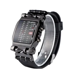 VGEBY Armbanduhr Binäranzeige, LED, quadratisch, elektronisch, Kalender, wasserdicht, einzigartiges Design, Unisex, Geburtstagsgeschenk