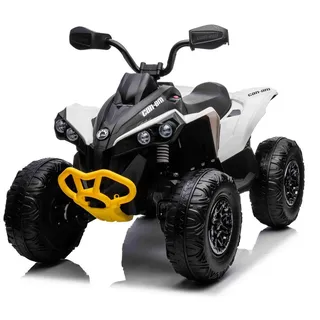 BoGi Elektro-Kinderquad Can-am ATV Quad Kinderfahrzeug Elektrofahrzeug 2x200W Motor 24V 7Ah, Fahrspaß für Kinder mit Stil – Can- Am Renegade 24V 7Ah, Ledersitz weiß