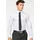 Slim-fit Herren Gr 39/40 M D-Gr weiß unifarben Basic schmal normal Ärmel mit Ärmelschlitz runde 2-Knopf-Manschette verstellbar Hemden Formbeständig durch Elastananteil Topseller